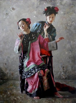 seek flowers in a dream Chinese girl Oil Paintings
